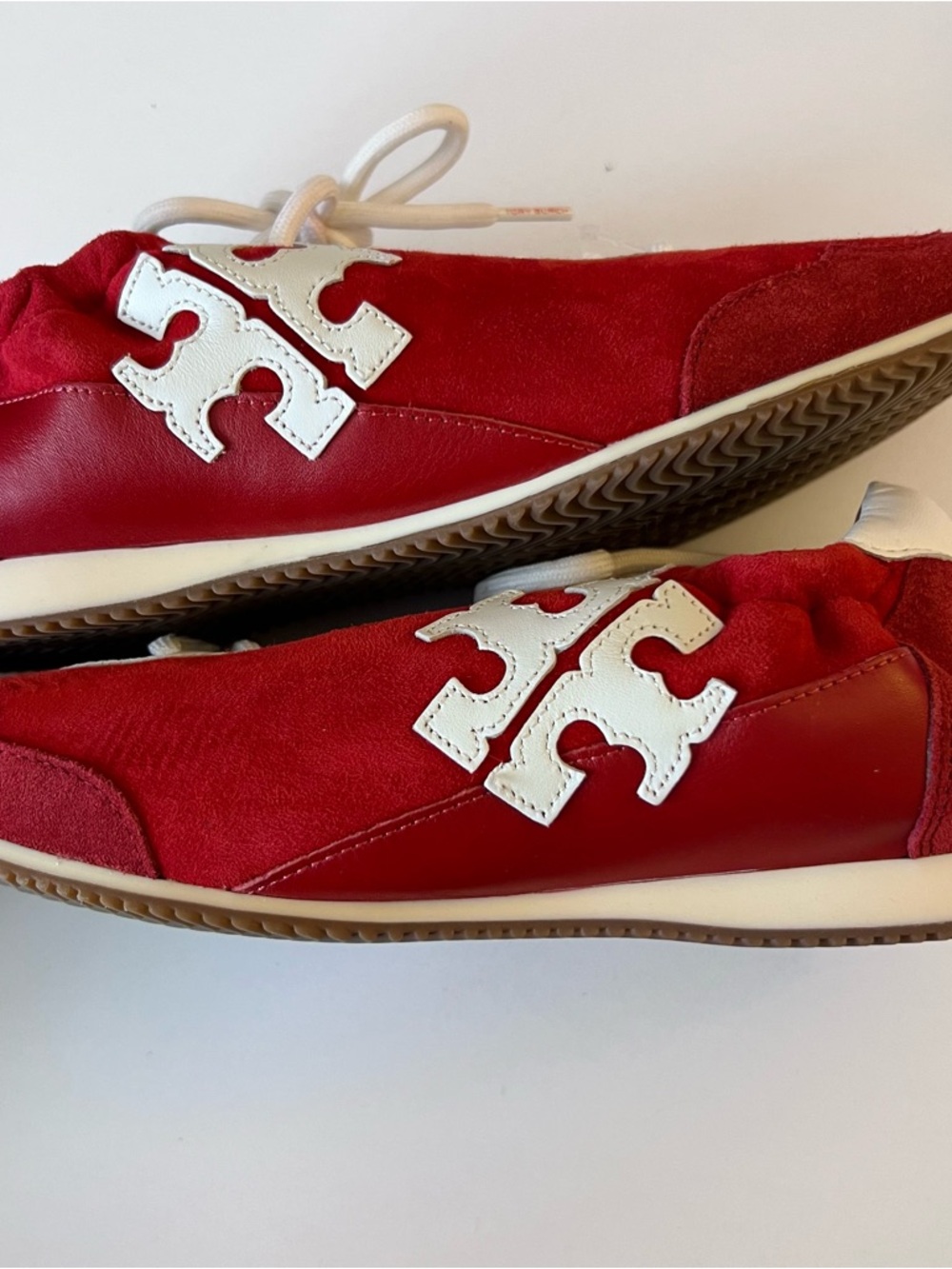 New Tory Burch Suede Lace-Up Sneakers - Picture 8 of 13